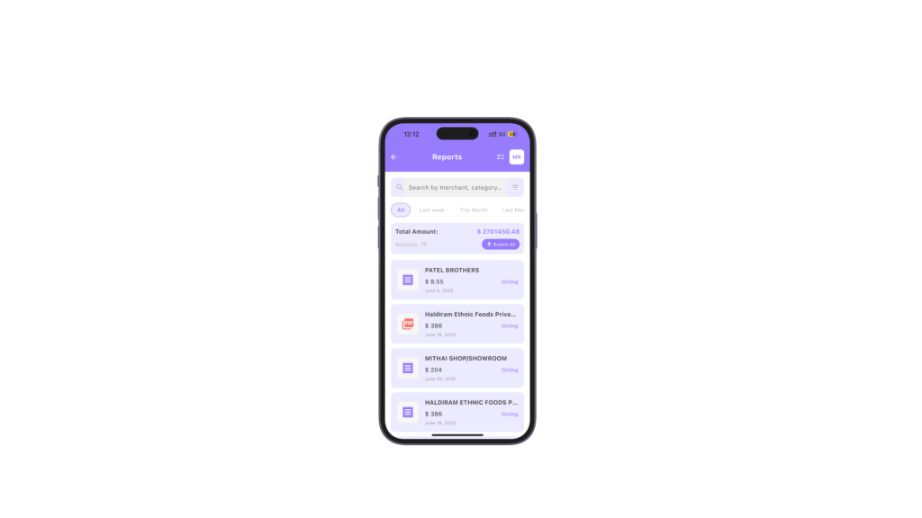 Receipts Management