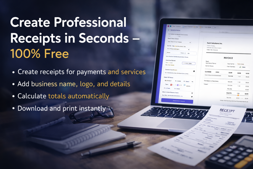 Free Receipt Generator Online – Create & Download Receipts